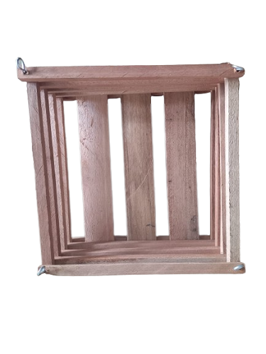 Cachepot de Madeira Quadrado - Tamanho: G - 19cm/12cm