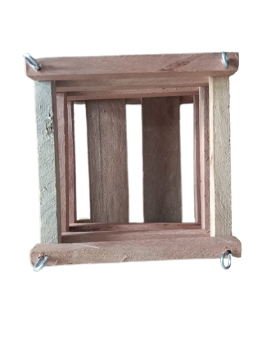 Cachepot de Madeira Quadrado - Tamanho: M - 15cm/11cm