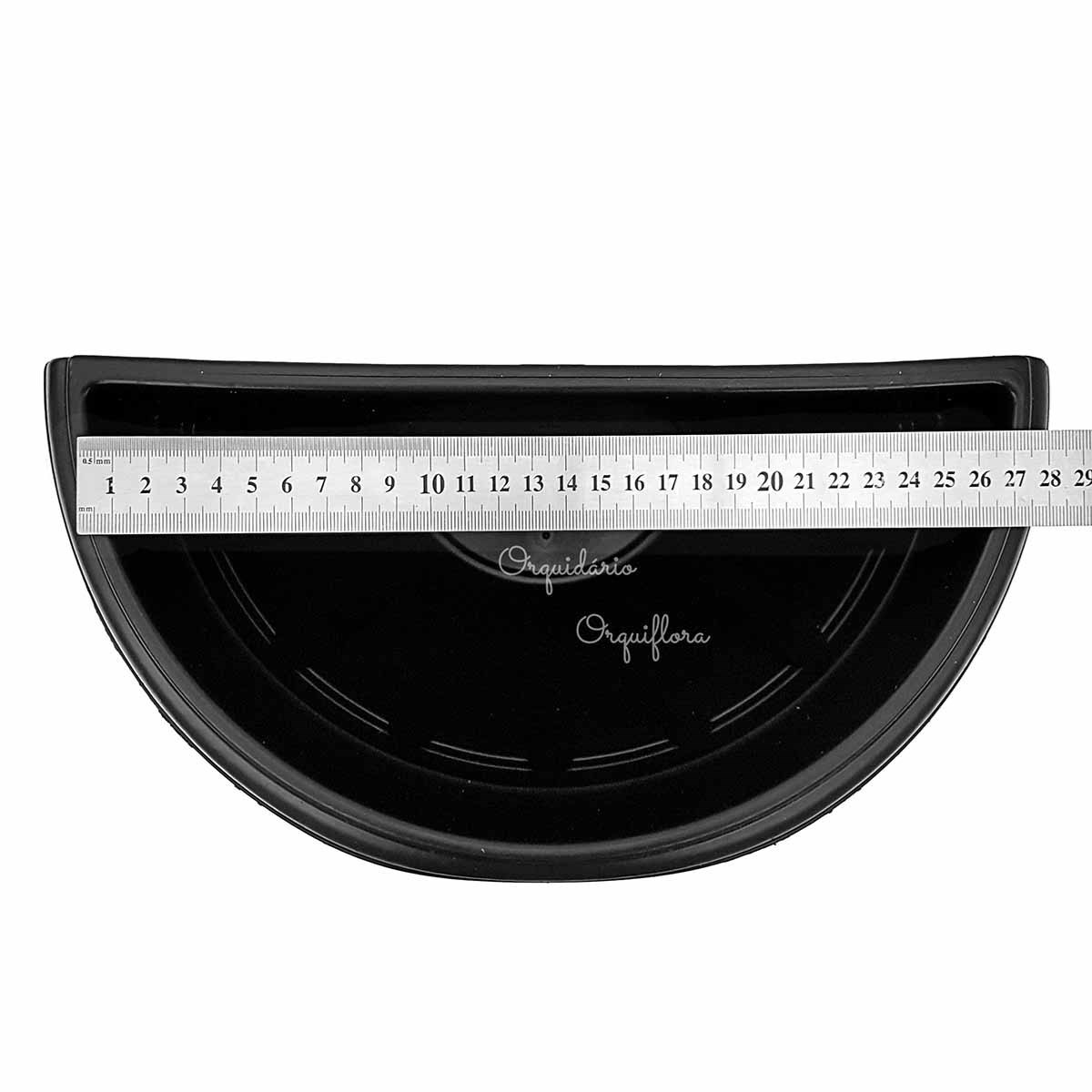 Kit 3 Vasos Pretos De Parede Meia Lua Jardim Vertical