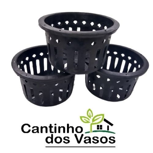 Vaso de Plástico Redondo Grande p/ Orquídeas Vandas