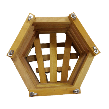 Cachepot De Madeira Sextavado - (P)