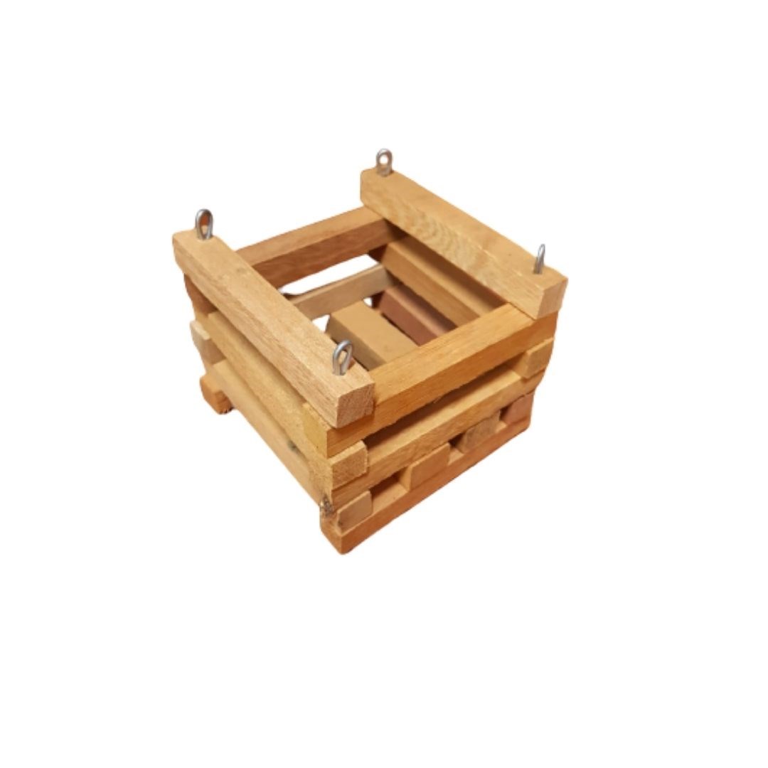 Cachepot de Madeira Quadrado - Tamanho: P - 11cm/09cm