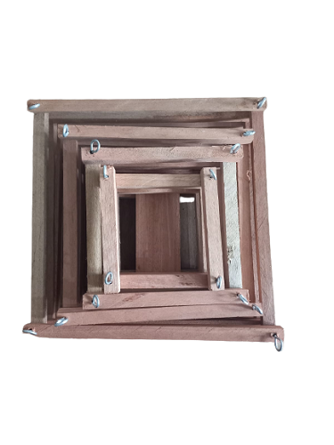 Cachepot de Madeira Quadrado - Tamanho: M - 15cm/11cm