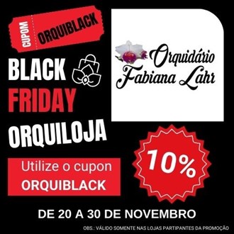 ORQUIDÁRIO FABIANA LAHR - Utilize o cupom ORQUIBLACK na hora de finalizar a compra para obter o desconto! Corre que é só até dia 30 de Novembro!