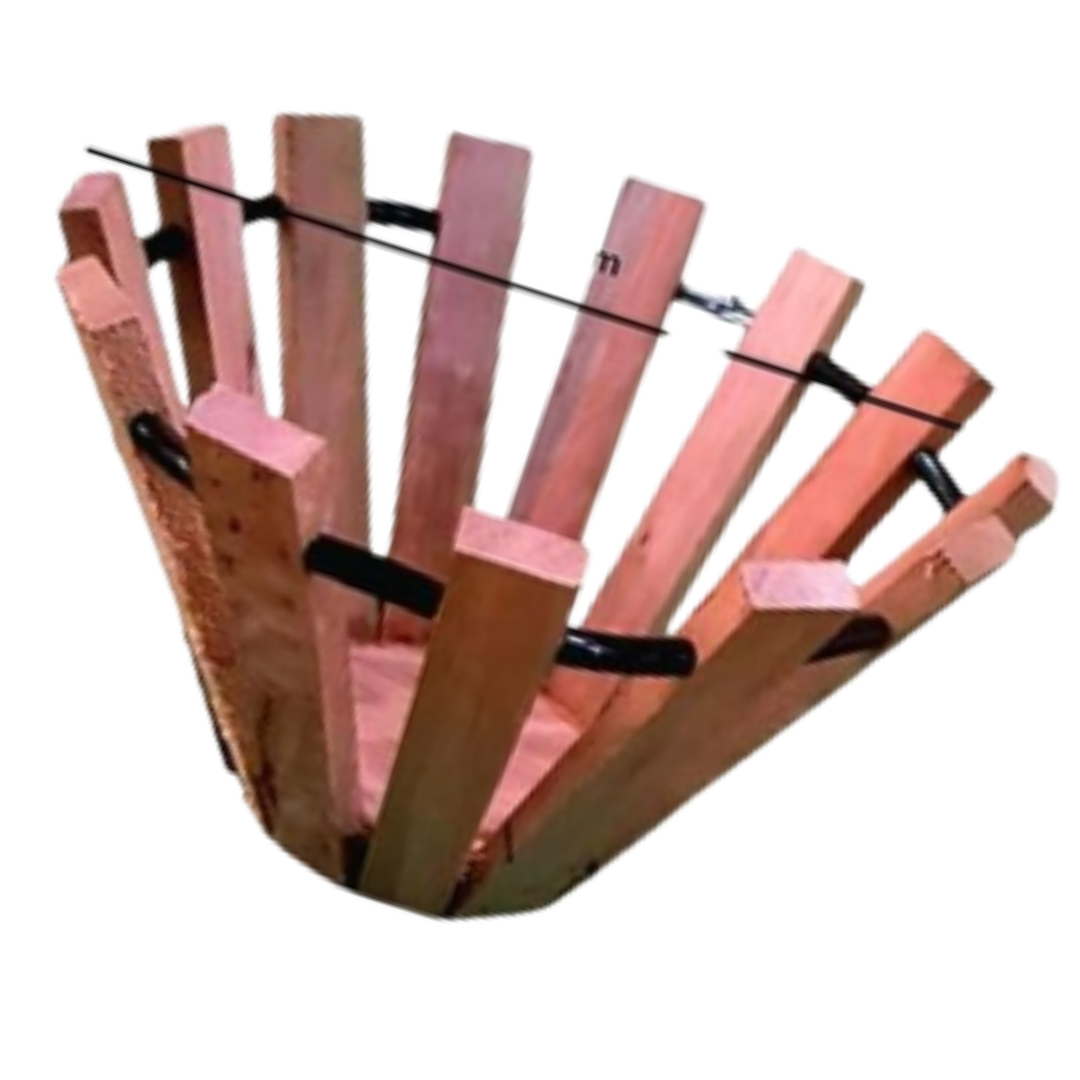 Cachepot de Madeira Redondo - Tamanho: Único - 21cm/14cm