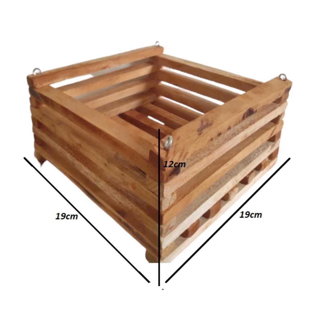 Cachepot de Madeira Quadrado - Tamanho: G - 19cm/12cm