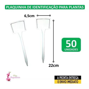 Plaquinha De Identificação De Plantas Modelo E-22 Kit Com 50 Unidades