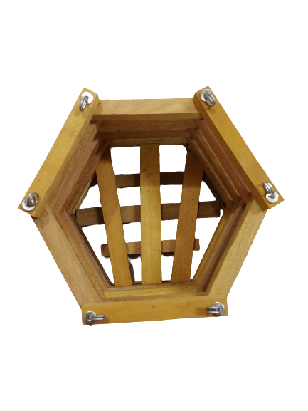 Cachepot de Madeira Sextavado - (G)