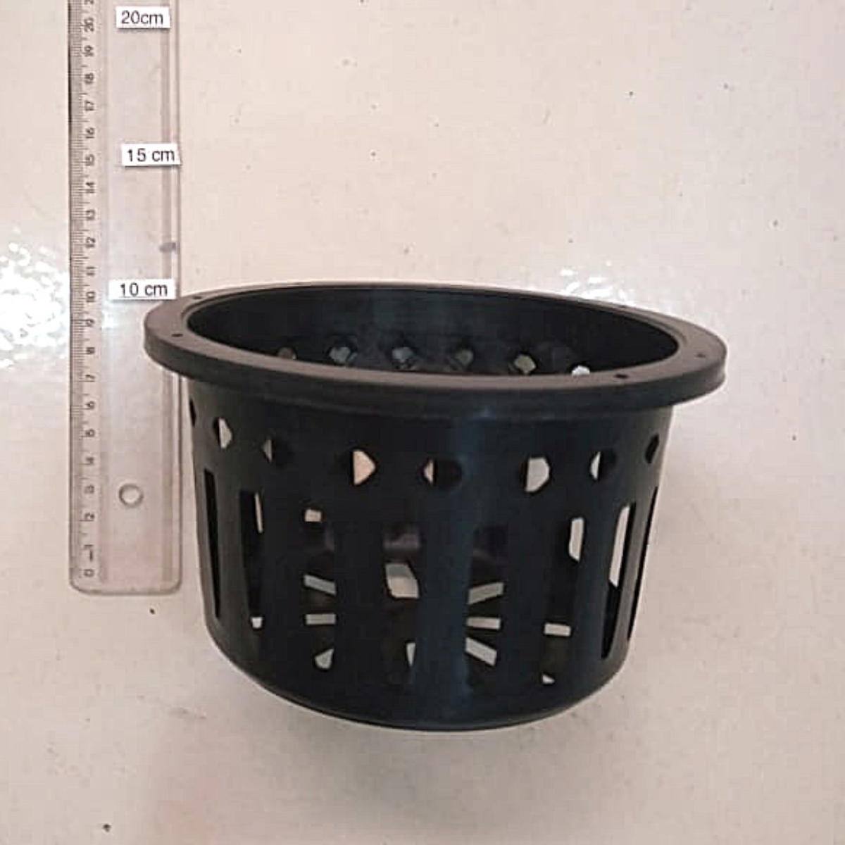 Kit com 5 Vasos de Plástico Vazado para Vanda ou Stanhopea Grande Preto