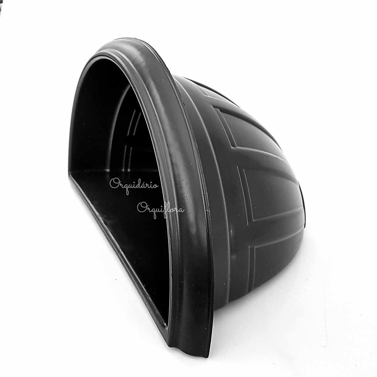 Kit 3 Vasos Pretos De Parede Meia Lua Jardim Vertical