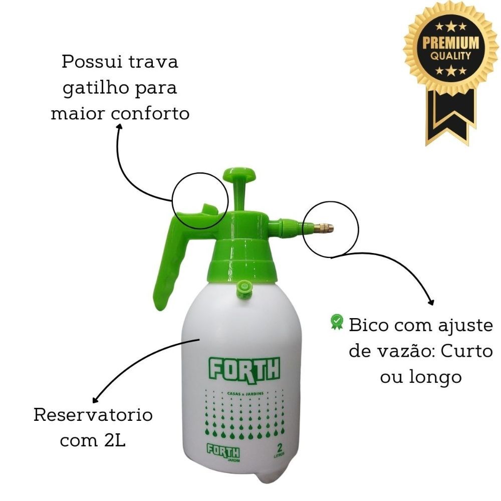 Pulverizador Forth Manual 2 Litros Compressão Alta Pressão