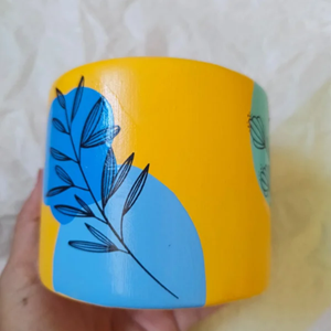 Vaso cerâmica amarelo P