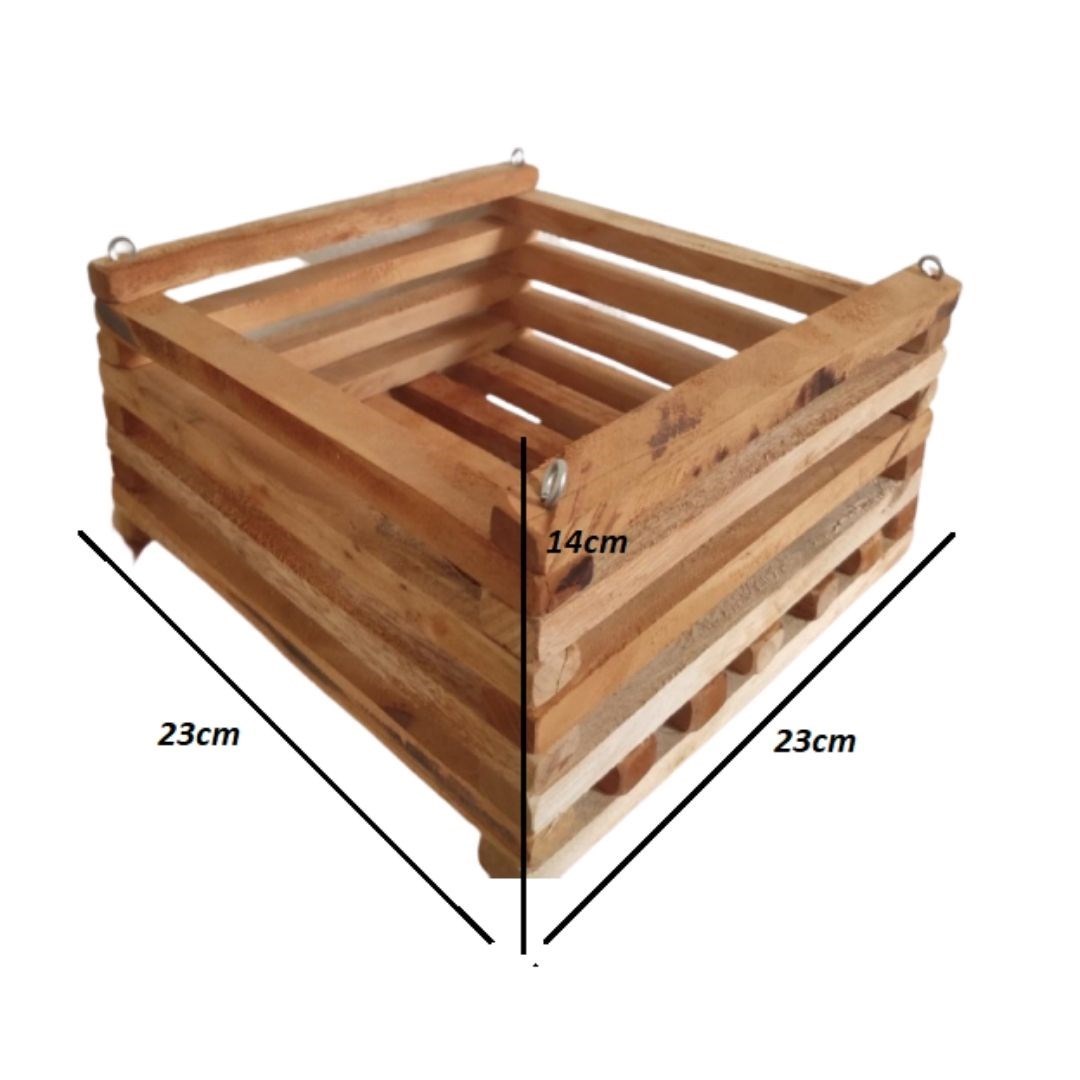 Cachepot de Madeira Quadrado GG - 23cm/14cm