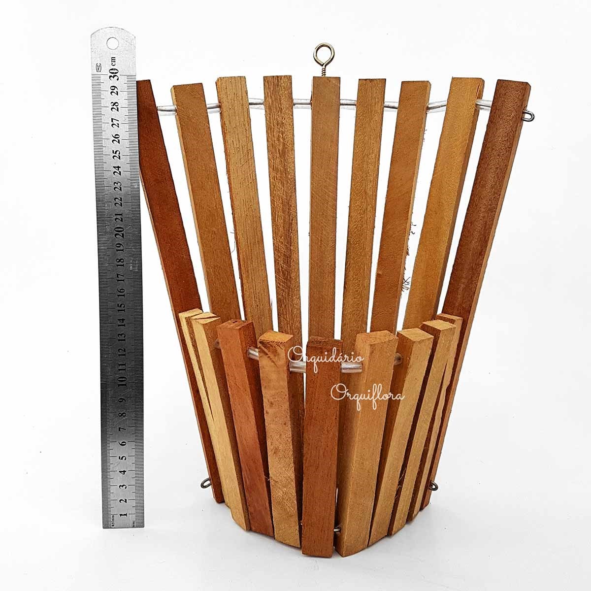 KIT 4 Cachepô de Madeira Cônico Tamanho G Para Plantas