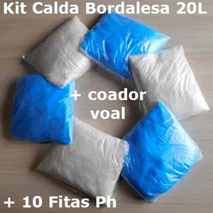Kit Calda bordalesa para 20L + 10 Fitas de Ph + Coador de Voal